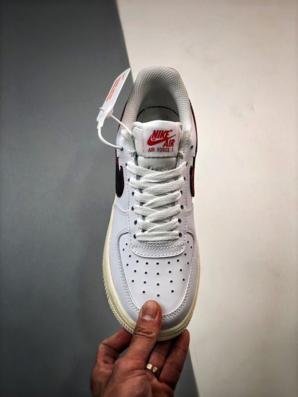 Nike Air Force 1 Low Plaid Swoosh White Red DV0789-100 For Sale