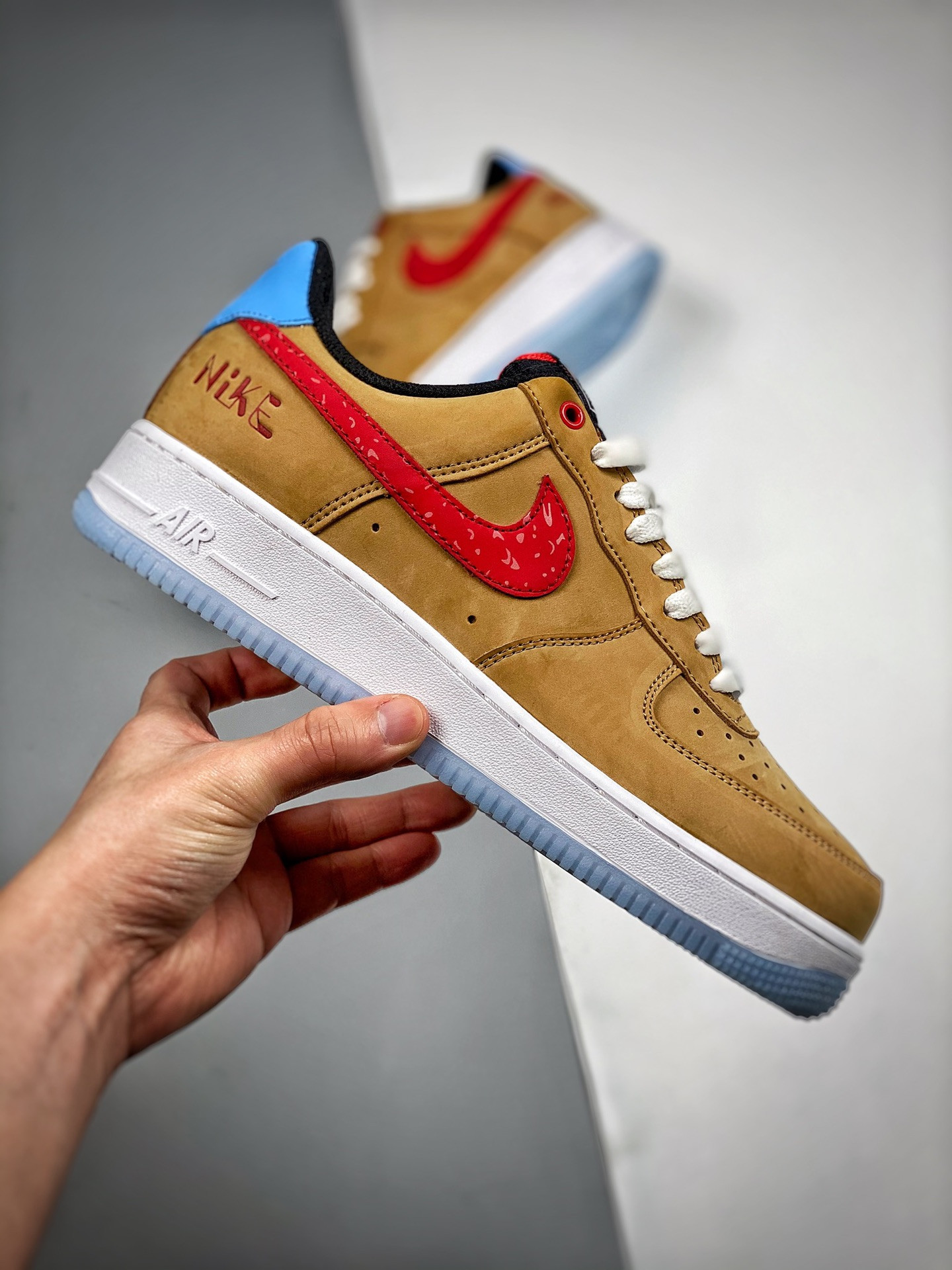 Nike Air Force 1 Low Satellite Tan Red-Blue DQ7628-200 For Sale