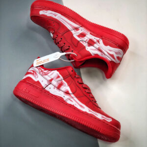 Nike Air Force 1 Low Skeleton Red Custom For Sale