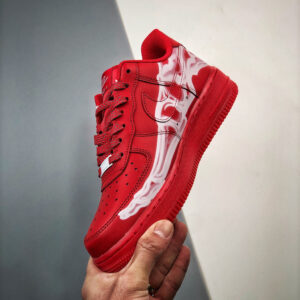 Nike Air Force 1 Low Skeleton Red Custom For Sale