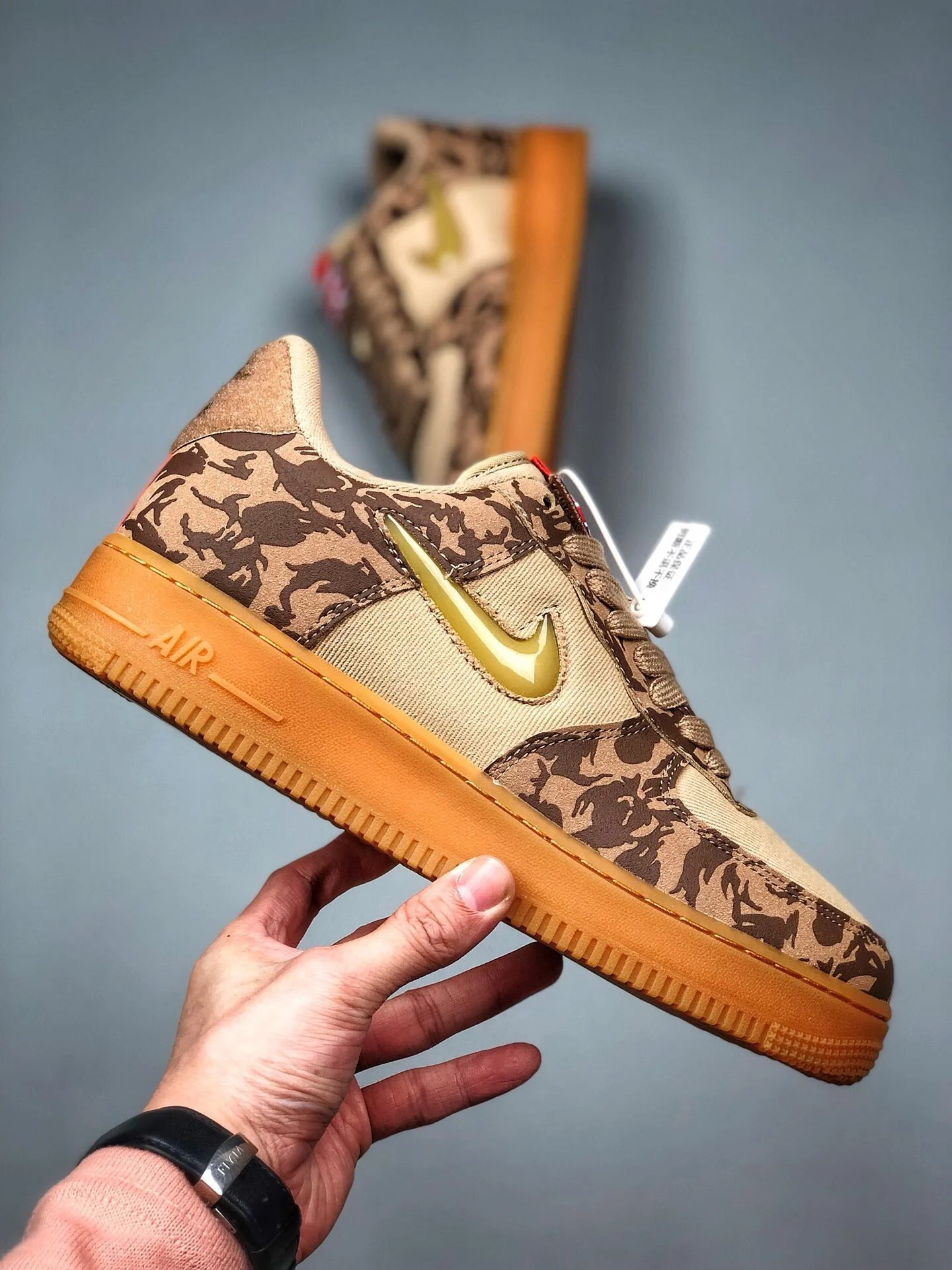 Nike Air Force 1 Low UK Hemp Military Brown-Orange AV2585-200 For Sale