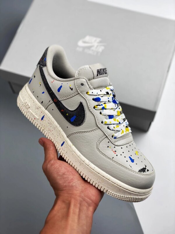 Nike Air Force 1 Low Paint Splatter Light Bone Black-Sail For Sale