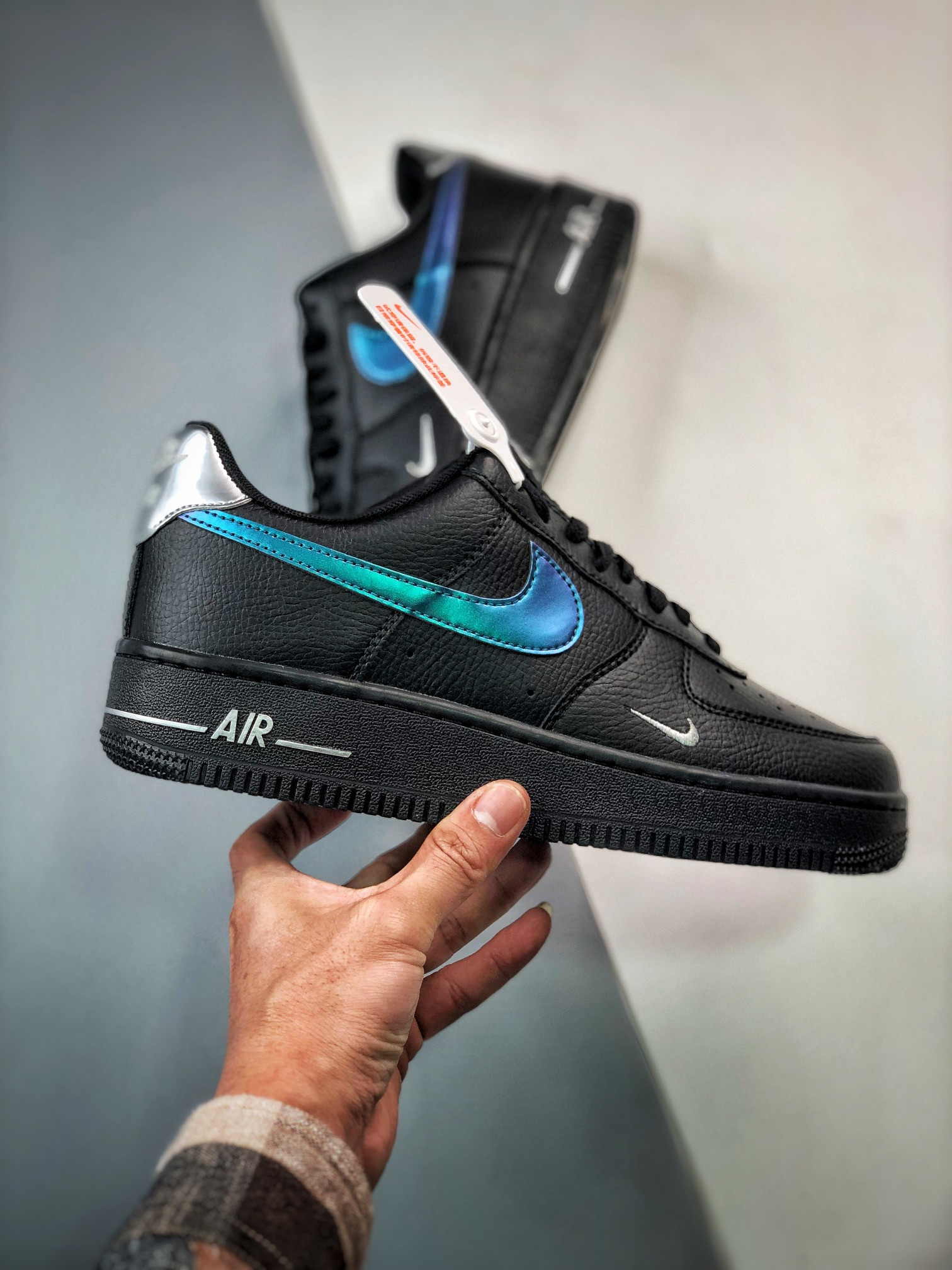 Nike Air Force 1 Low Black Blue Lightning FD0654-001 For Sale