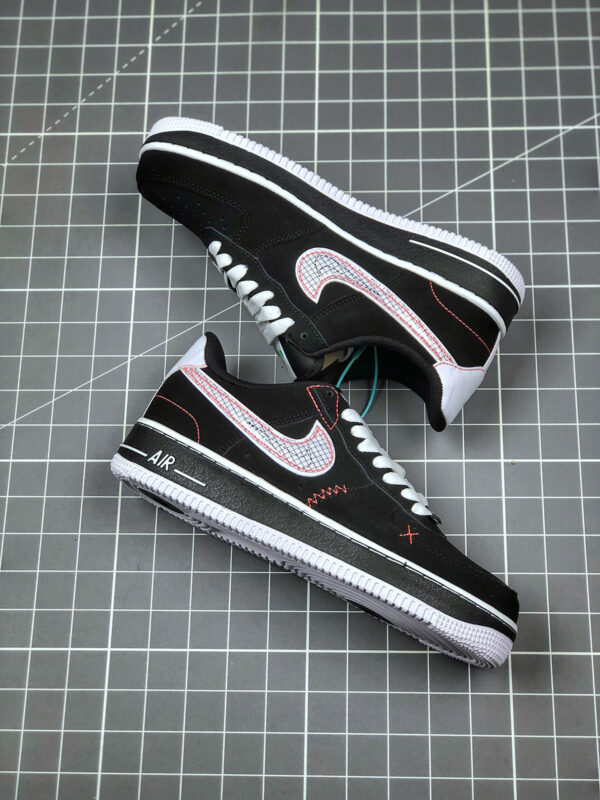 Nike Air Force 1 Low Black White-Bright Crimson-Green Strike For Sale