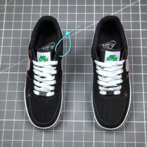 Nike Air Force 1 Low Black White-Bright Crimson-Green Strike For Sale