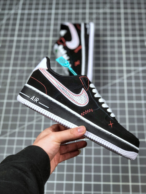 Nike Air Force 1 Low Black White-Bright Crimson-Green Strike For Sale