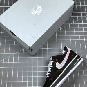 Nike Air Force 1 Low Black White-Bright Crimson-Green Strike For Sale