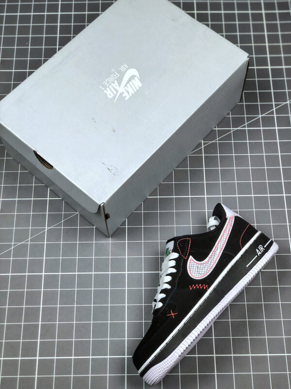 Nike Air Force 1 Low Black White-Bright Crimson-Green Strike For Sale