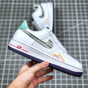 Nike Air Force 1 Low Hoops White Green Purple For Sale