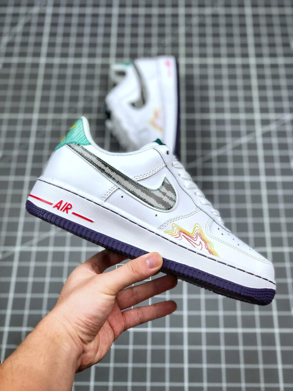 Nike Air Force 1 Low Hoops White Green Purple For Sale