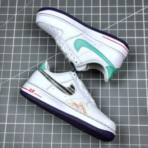 Nike Air Force 1 Low Hoops White Green Purple For Sale