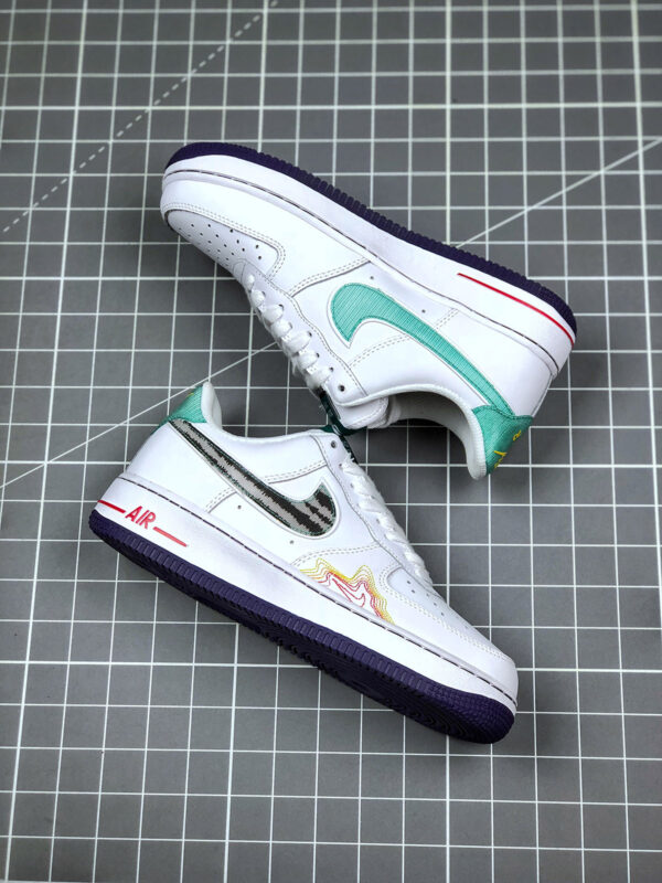 Nike Air Force 1 Low Hoops White Green Purple For Sale