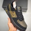 Nike Air Force 1 Low Legendary Black Gum Light Brown Metallic Gold For Sale