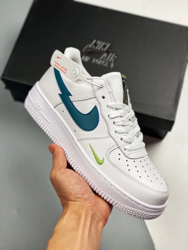 Nike Air Force 1 Low White Aquamarine-Lime Glow-Off Noir For Sale