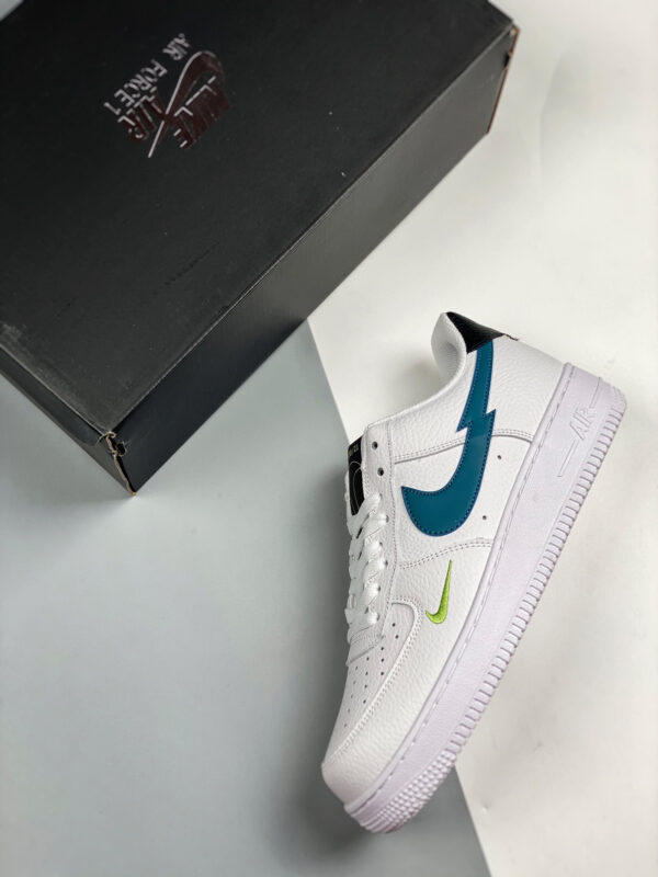 Nike Air Force 1 Low White Aquamarine-Lime Glow-Off Noir For Sale