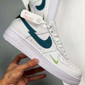 Nike Air Force 1 Low White Aquamarine-Lime Glow-Off Noir For Sale