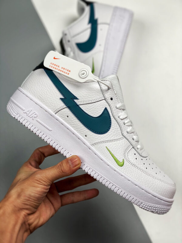 Nike Air Force 1 Low White Aquamarine-Lime Glow-Off Noir For Sale