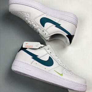 Nike Air Force 1 Low White Aquamarine-Lime Glow-Off Noir For Sale