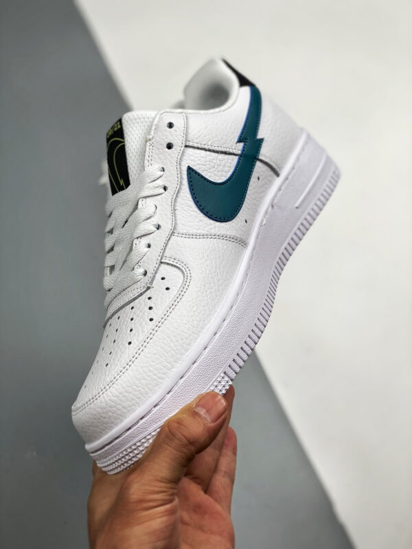 Nike Air Force 1 Low White Aquamarine-Lime Glow-Off Noir For Sale