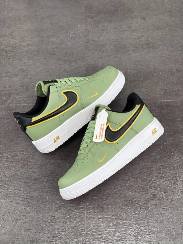 Nike Air Force 1 Oil Green Metallic Gold Swoosh DA8481-300 For Sale