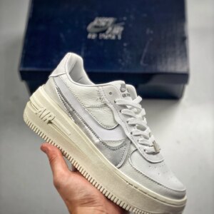 Nike Air Force 1 PLT.AF.ORM White Wolf Grey Metallic Silver For Sale