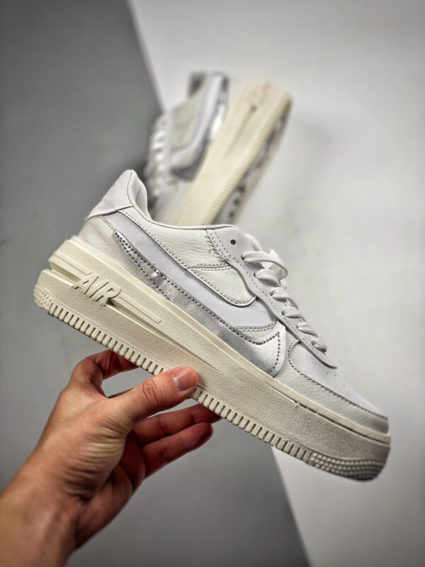 Nike Air Force 1 PLT.AF.ORM White Wolf Grey Metallic Silver For Sale