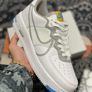 Nike Air Force 1 React White Light Smoke Grey-University Gold For Sale