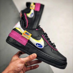 Nike Air Force 1 Shadow Black Limelight-Cosmic Fuchsia-White Purple