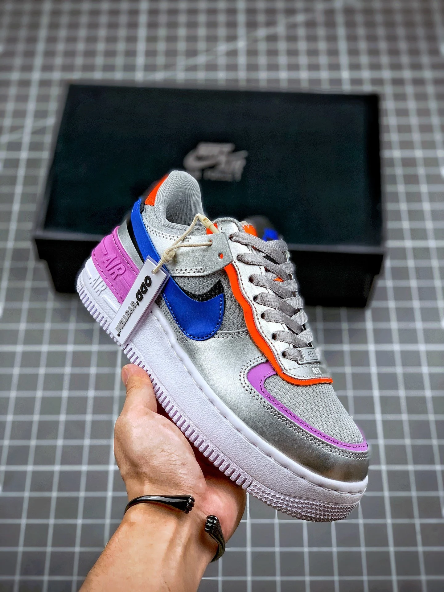 Nike Air Force 1 Shadow Metallic Silver Fuchsia Glow For Sale