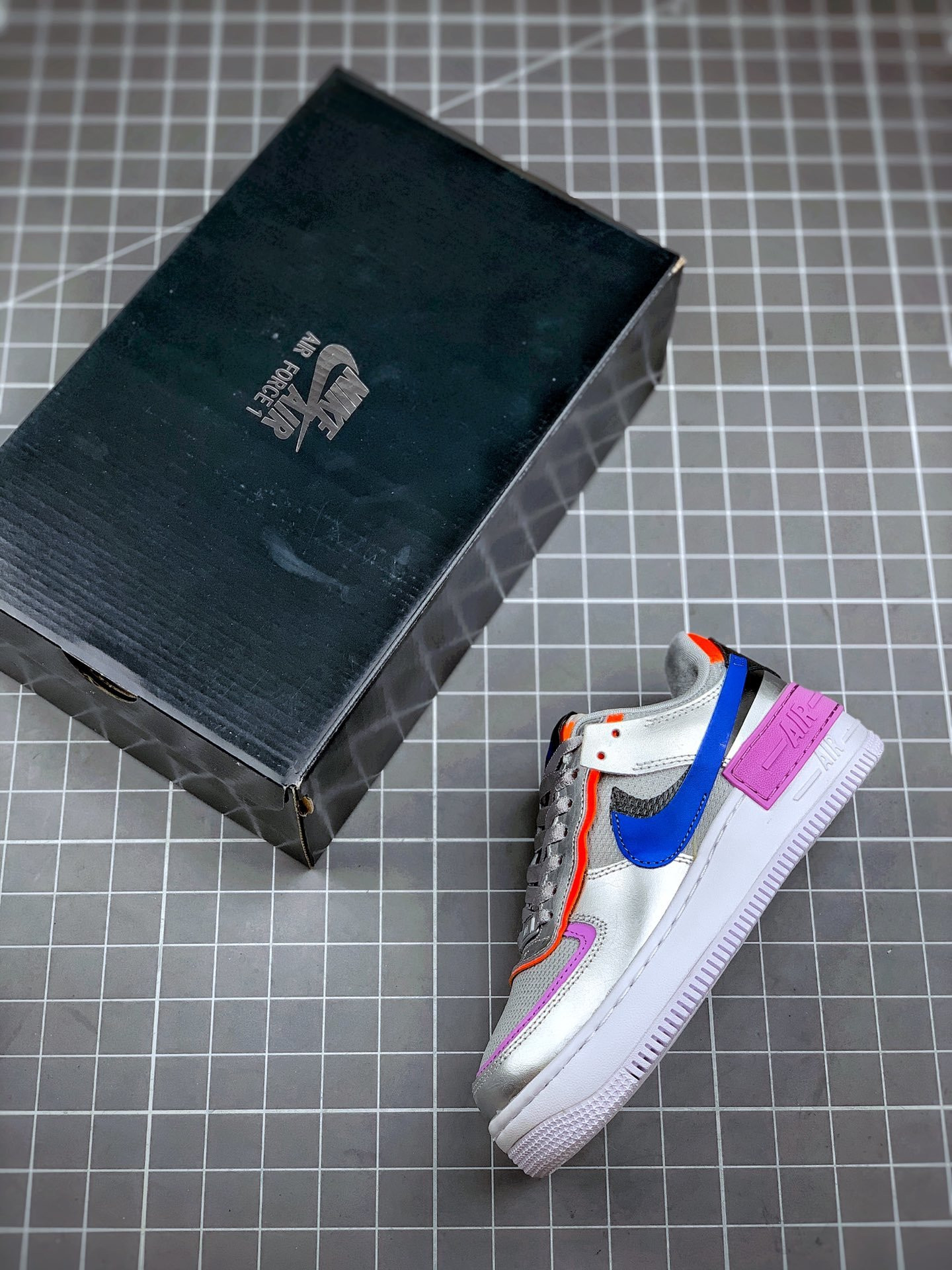 Nike Air Force 1 Shadow Metallic Silver Fuchsia Glow For Sale