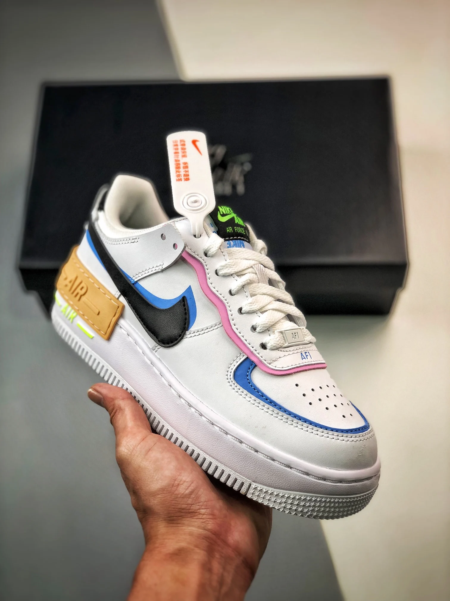 Nike Air Force 1 Shadow Pastel White Black FJ0735-100 For Sale