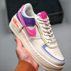 Nike Air Force 1 Shadow Transparent Swoosh Sail Pink Purple