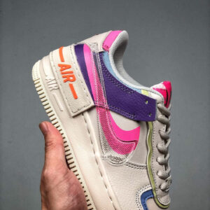 Nike Air Force 1 Shadow Transparent Swoosh Sail Pink Purple