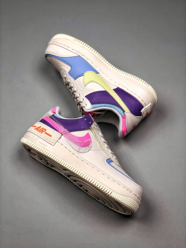 Nike Air Force 1 Shadow Transparent Swoosh Sail Pink Purple