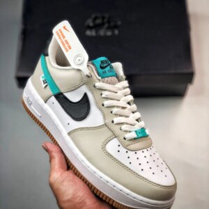 Nike Air Force 1 Spliced Swoosh Tan Green DX6062-101 For Sale