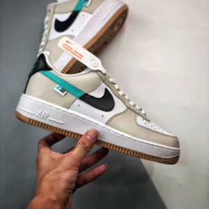 Nike Air Force 1 Spliced Swoosh Tan Green DX6062-101 For Sale