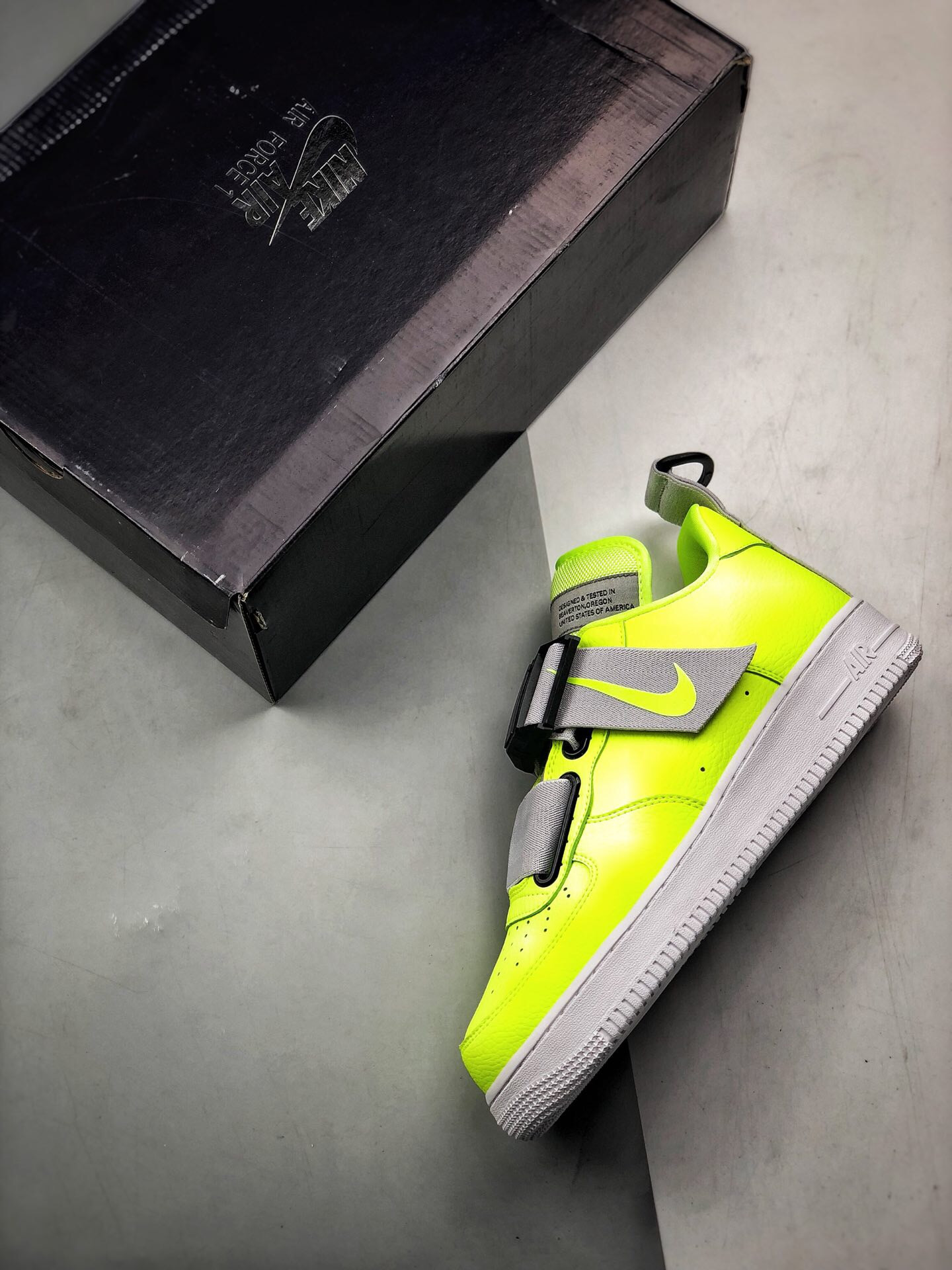 Nike Air Force 1 Utility Volt Black-White AO1531-700 For Sale