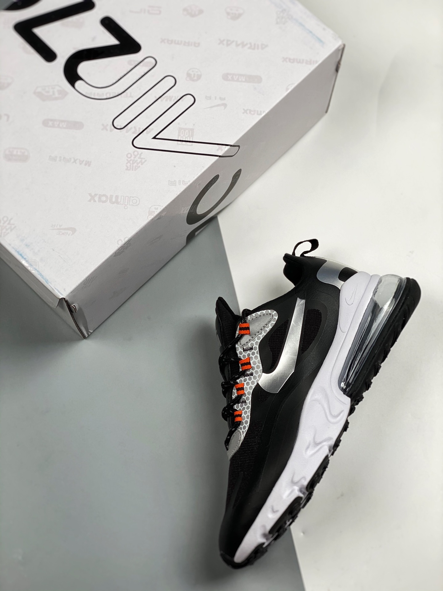 Nike Air Max 270 React Black Silver CT1834-001 For Sale