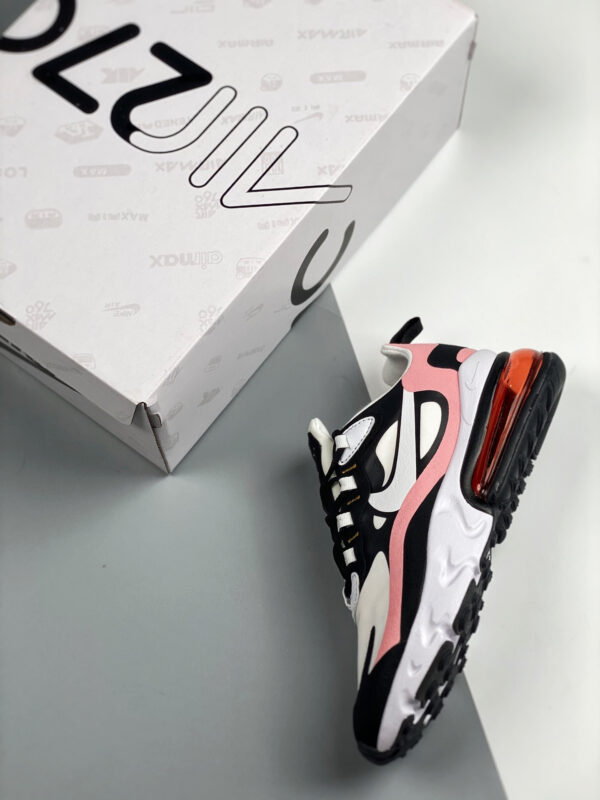 Nike Air Max 270 React Black White-Bleached Coral-Metallic Gold For Sale