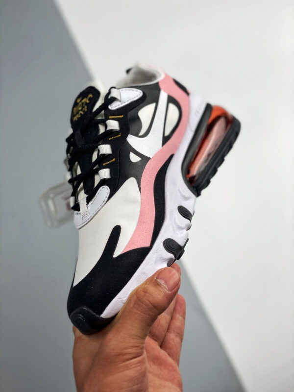 Nike Air Max 270 React Black White-Bleached Coral-Metallic Gold For Sale