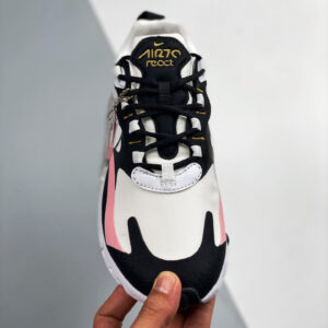 Nike Air Max 270 React Black White-Bleached Coral-Metallic Gold For Sale