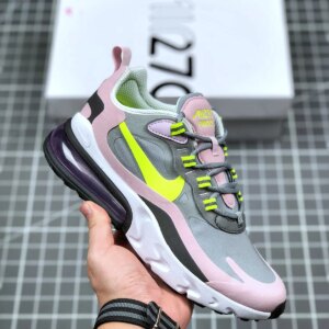 Nike Air Max 270 React GS Particle Grey Lemon Venom For Sale