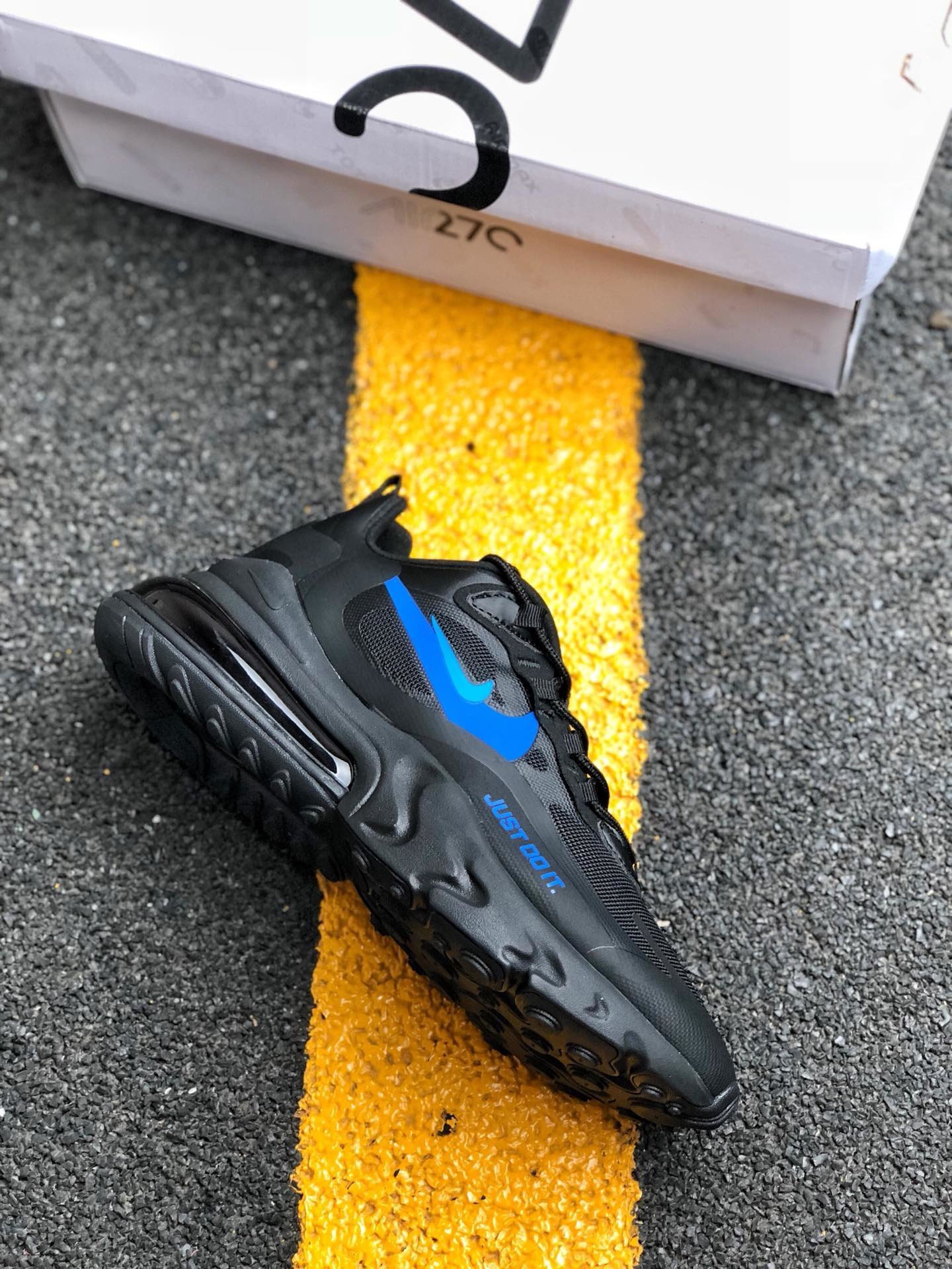 Nike Air Max 270 React Just Do It Black CT2203-001 For Sale