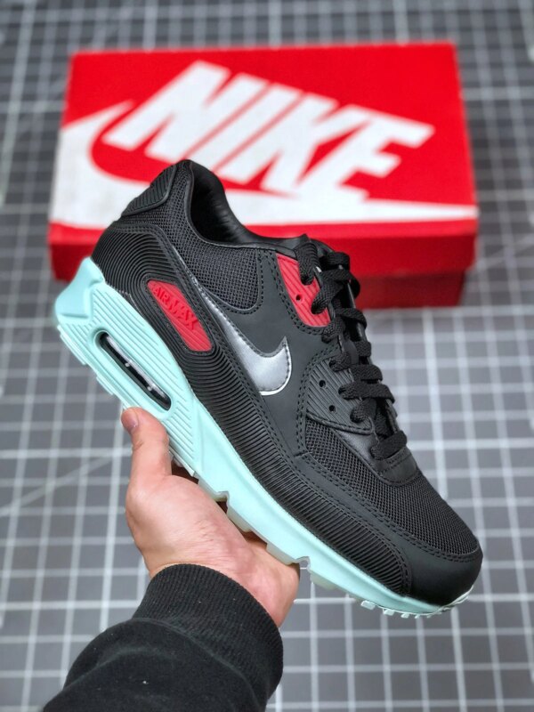 Nike Air Max 90 Premium Vinyl Black Cool Grey-Teal Tint-University Red For Sale