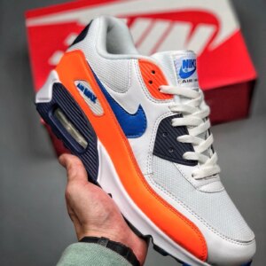 Nike Air Max 90 White Total Orange Midnight Navy Photo Blue For Sale