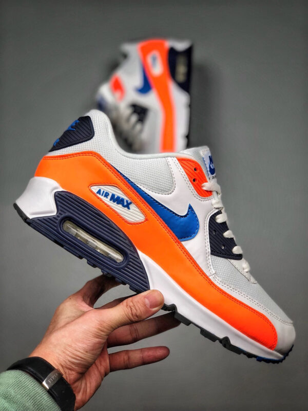 Nike Air Max 90 White Total Orange Midnight Navy Photo Blue For Sale