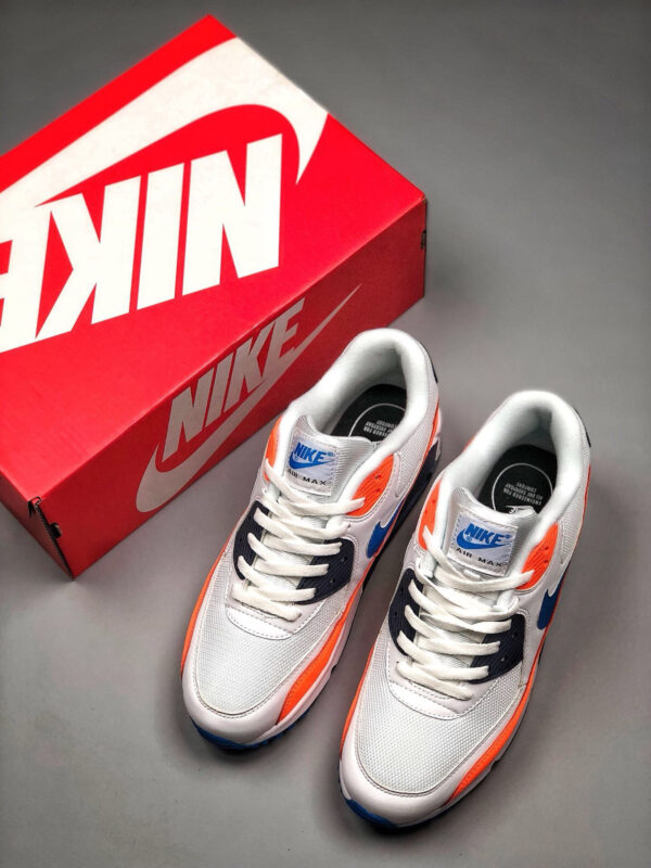 Nike Air Max 90 White Total Orange Midnight Navy Photo Blue For Sale