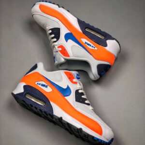 Nike Air Max 90 White Total Orange Midnight Navy Photo Blue For Sale