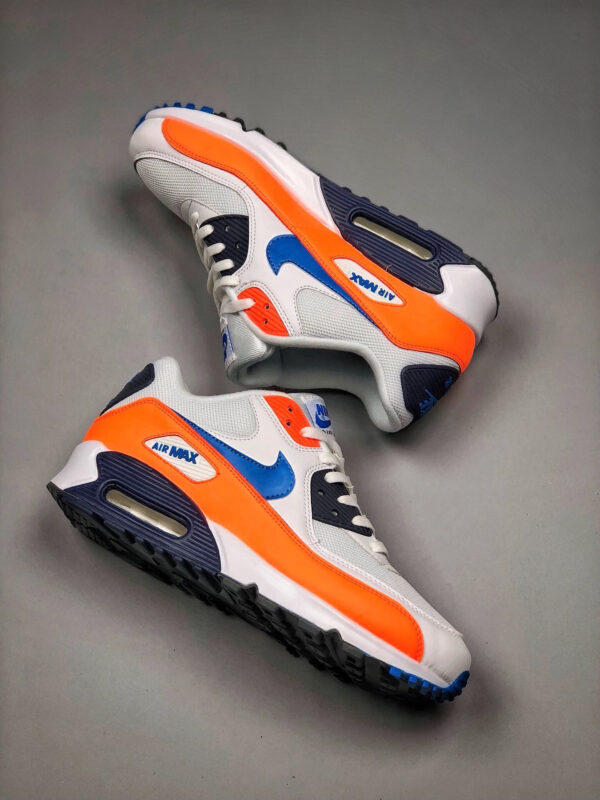 Nike Air Max 90 White Total Orange Midnight Navy Photo Blue For Sale