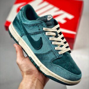 Nike Dunk Low Green Velvet Dark Teal White DZ5224-300 For Sale